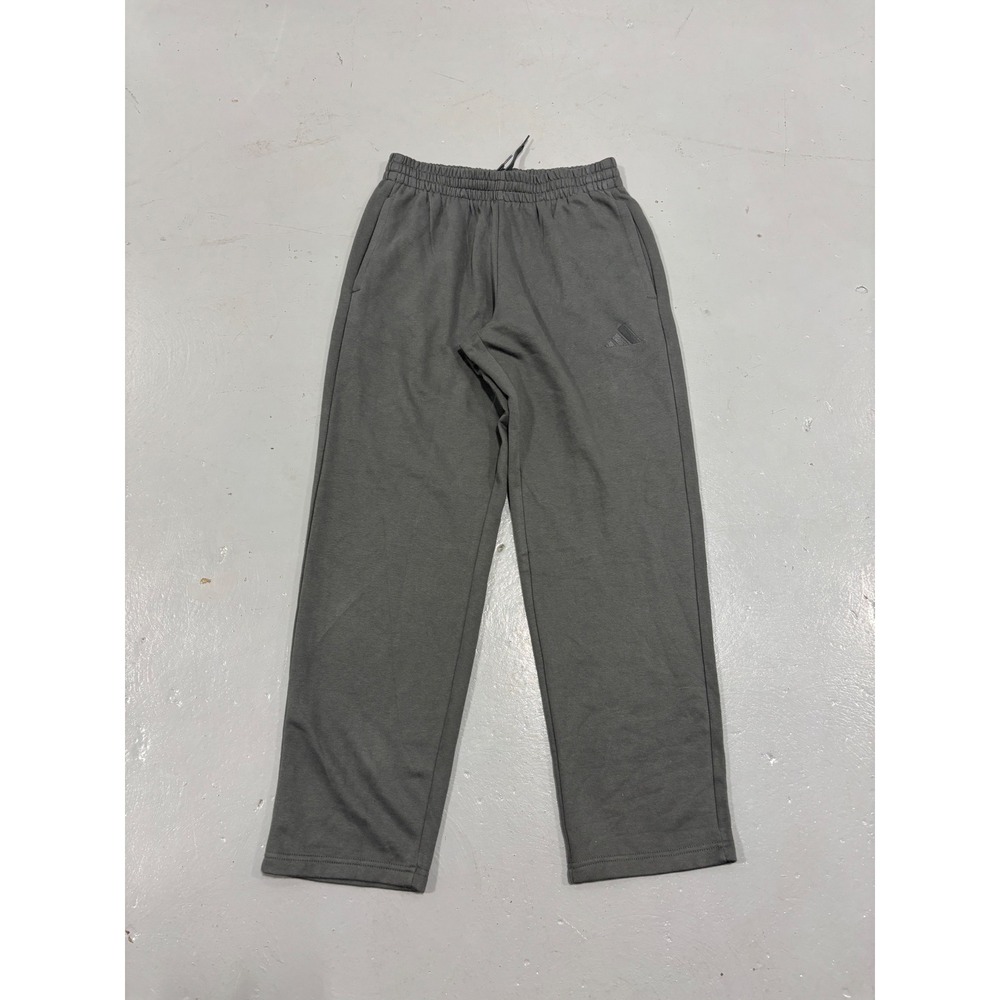 Adidas Mens Fleece Sweatpants Gray Straight Leg Joggers Size M Baggy